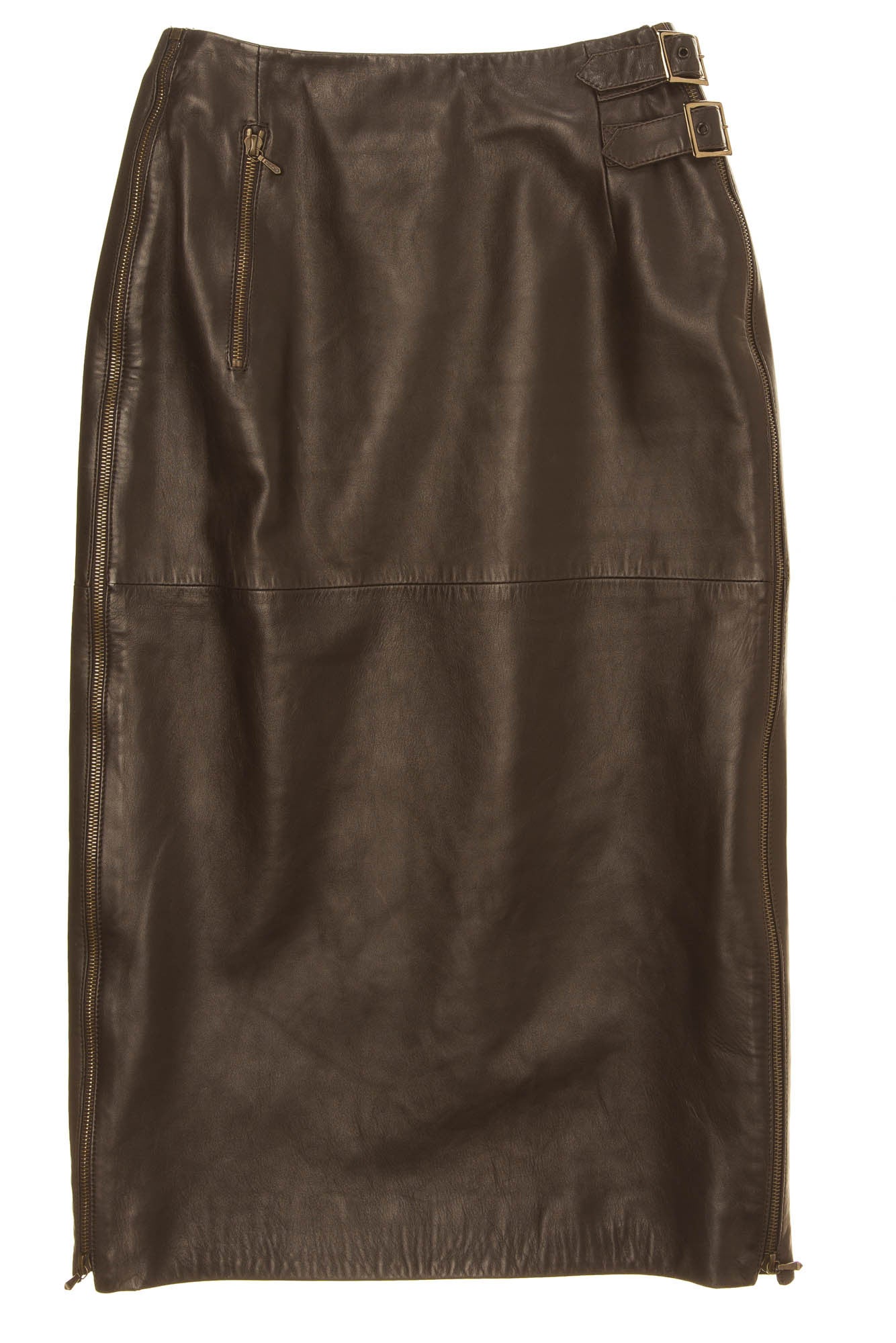 John Galliano for Christian Dior - Dark Brown Leather Pencil Skirt