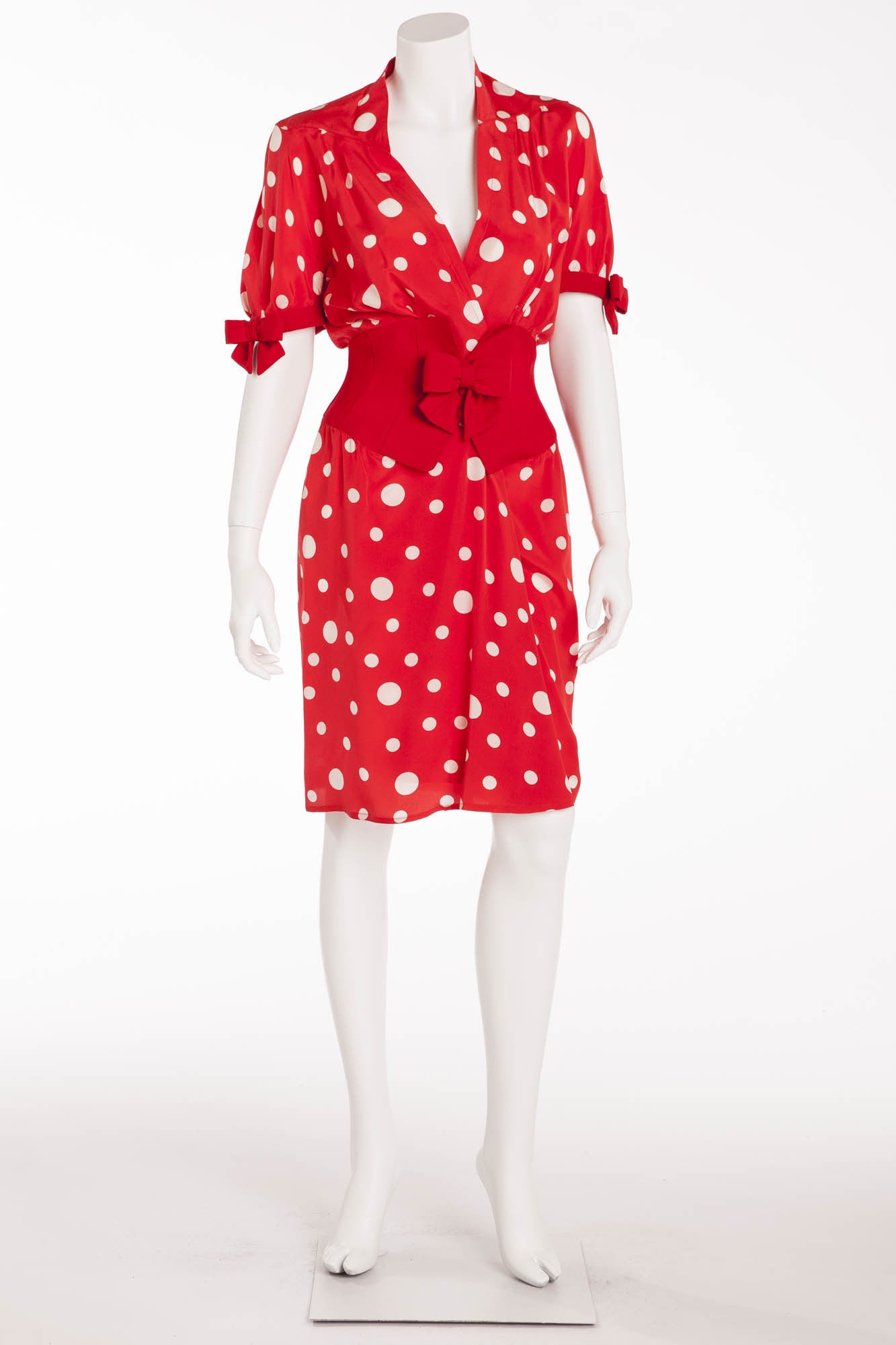 ワンピース Thierry Mugler dot design dress Thierry Mugler polka dot silk dress, circa late 1980s