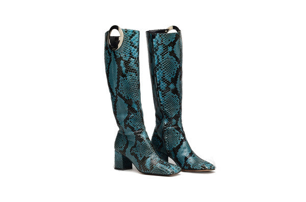 Iconic Tom Ford for Gucci - Python Blue Boots - IT 7 1/2