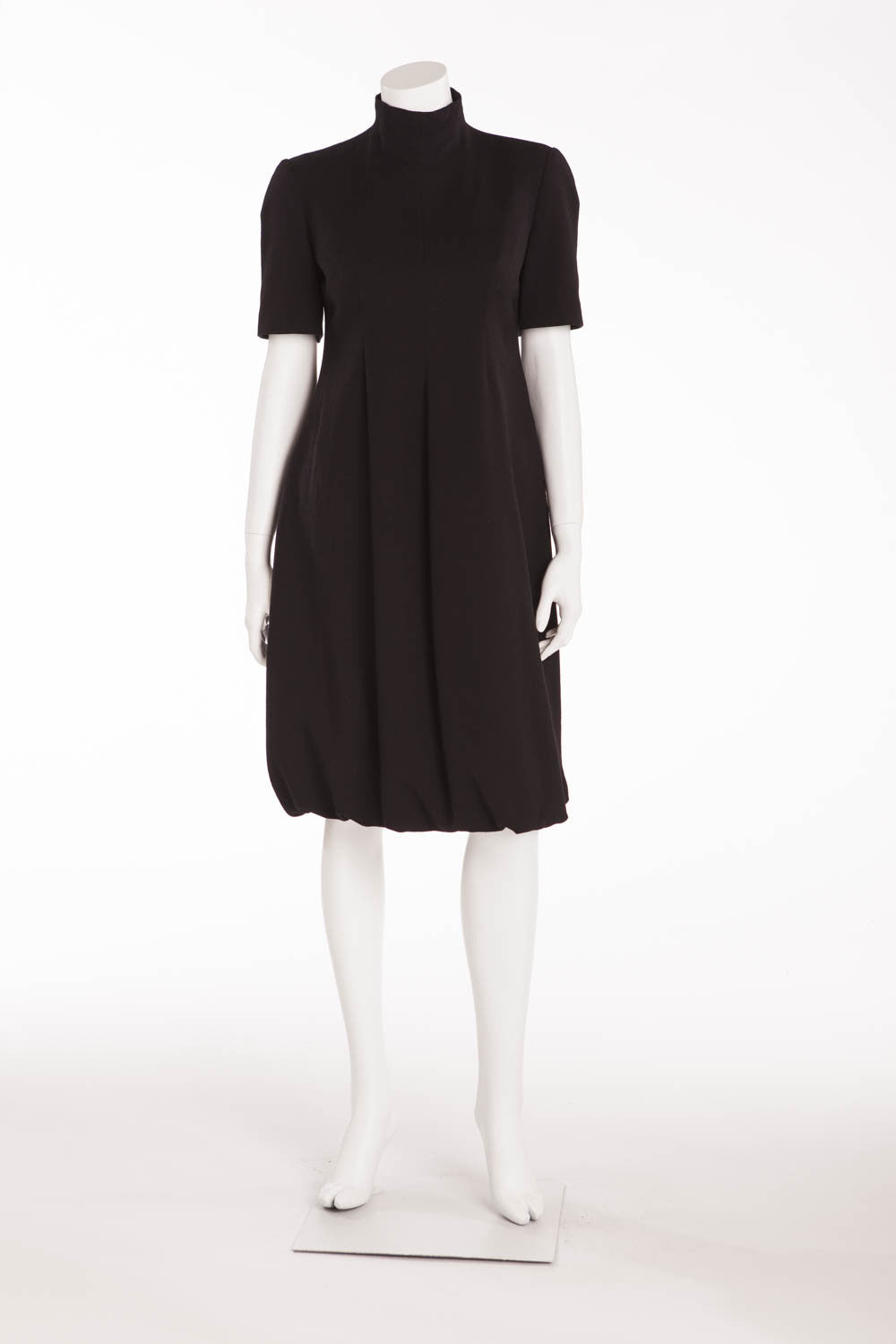 Original Alexander McQueen Black Short Sleeve High Neck Dress