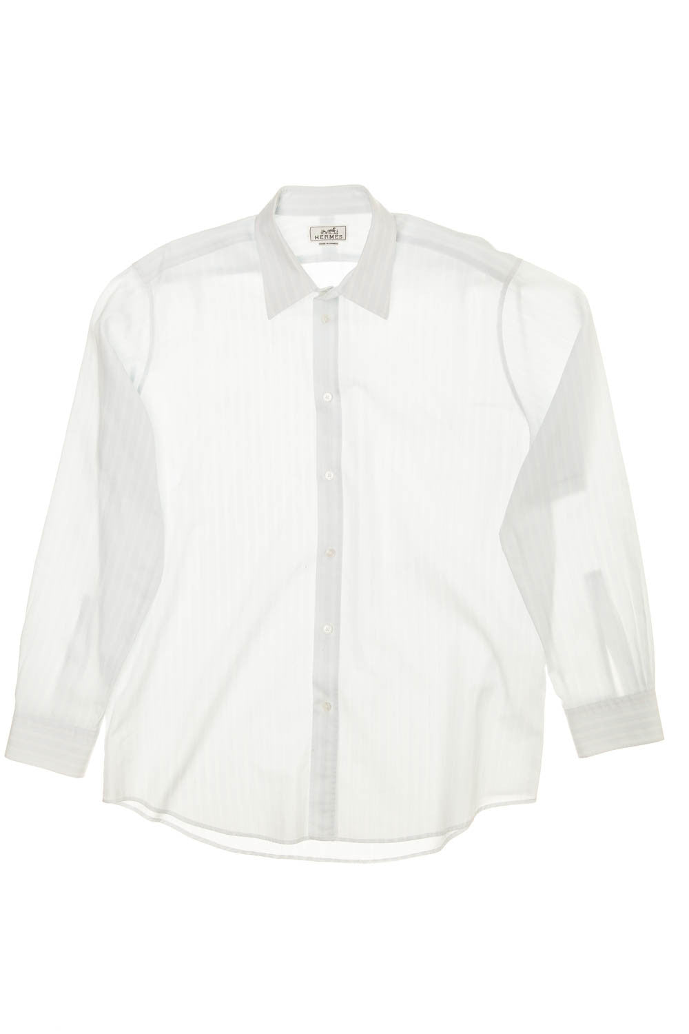 Hermes - Light Blue Dress Shirt with White Stripes