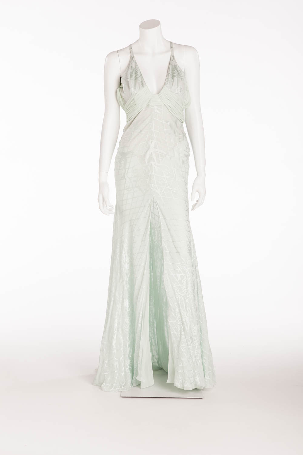 Versace - Mint Color Dress with Gold Embellishments - IT 40 LUXHAVE Versace - Mint Color Dress with Gold Embellishments - IT 40 LUXHAVE