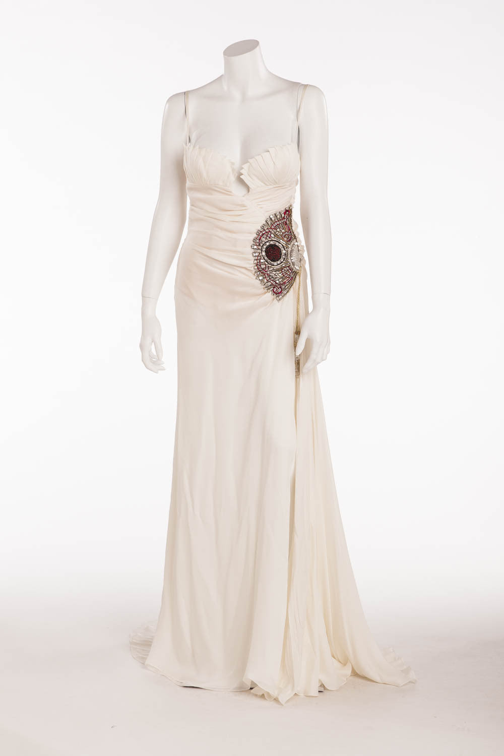 victoria beckham white silk dress Gathered open-back crpe satin gown in white - Victoria Beckham