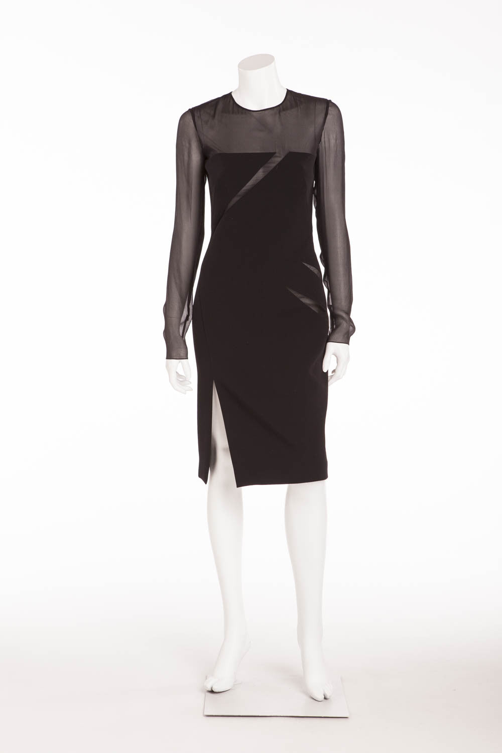 Emilio Pucci - Black Dress with See Through Sleeves - IT 42 LUXHAVE Emilio Pucci - Black Dress with See Through Sleeves - IT 42 LUXHAVE