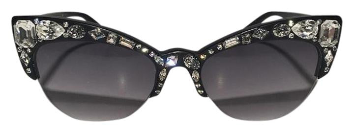 Sonia Rykiel - Jeweled Front Cat Eye Black Sunglasses - One  display picture 1