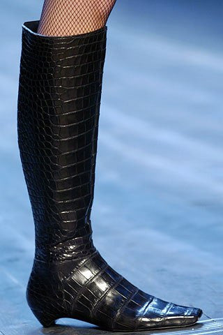 John Galliano for Christian Dior - Black Alligator Embossed Knee