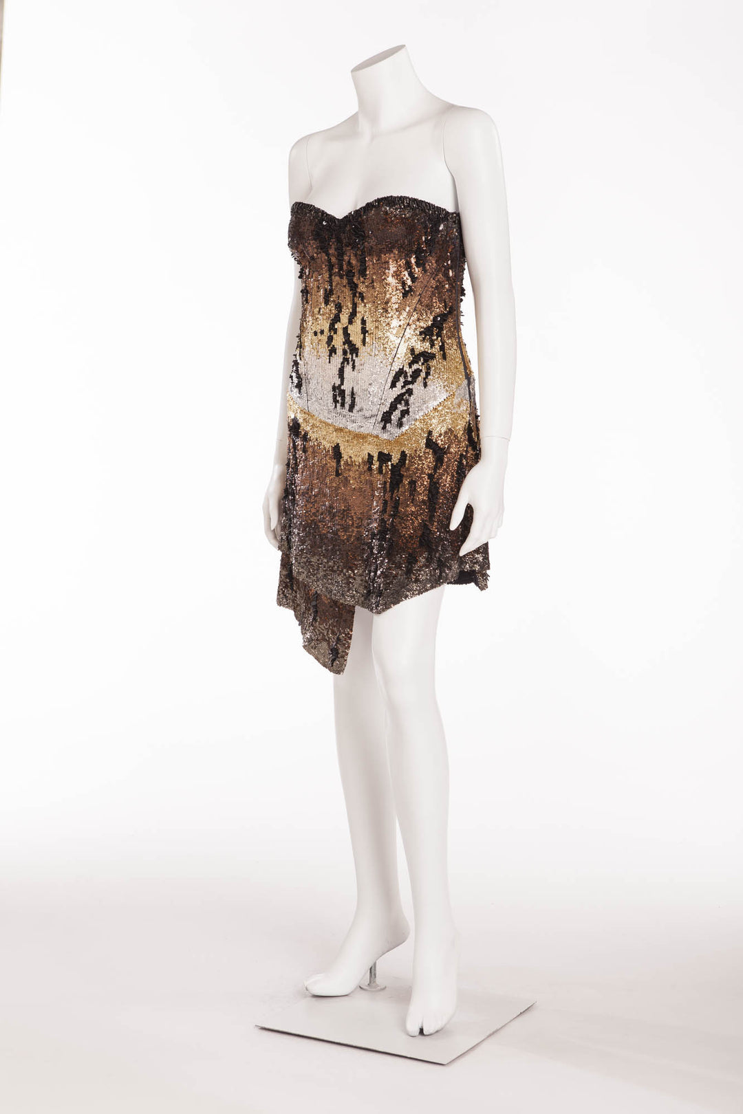 Roberto Cavalli - New with Tags Tiger Print Sequin Mini Dress - IT 42 LUXHAVE Roberto Cavalli - New with Tags Tiger Print Sequin Mini Dress - IT 42 LUXHAVE