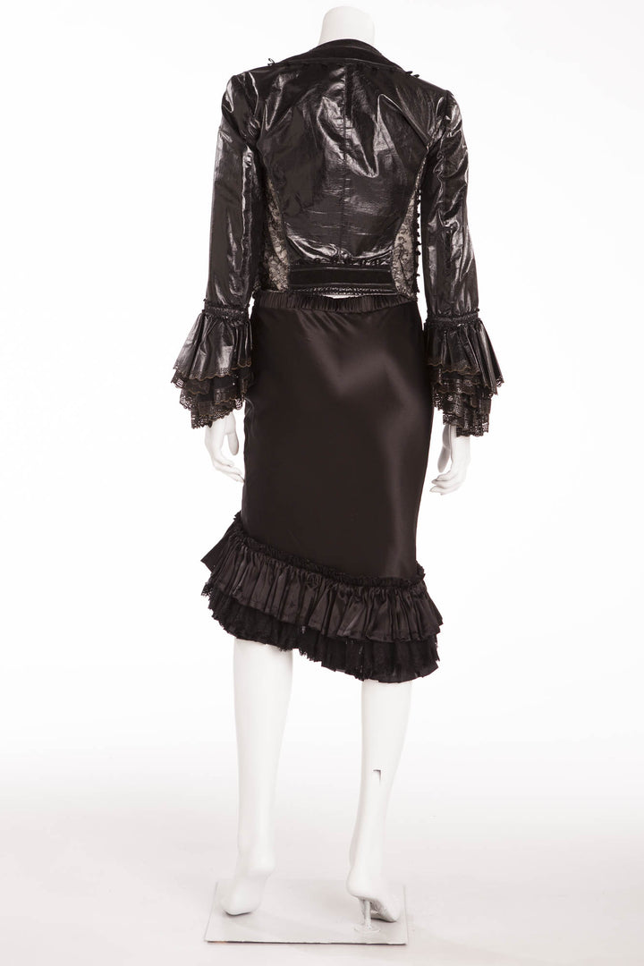 roberto cavalli ラムレザージャケット ブラックレース roberto cavalli ラムレザージャケット ブラックレース