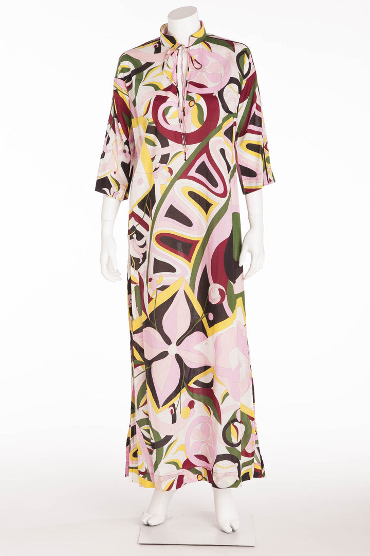 pucci beach dress Emilio Pucci Silk Pattern Maxi Dress | Miami Swim Week, Studio 54, Pucci Dress, Party Dress by Pucci