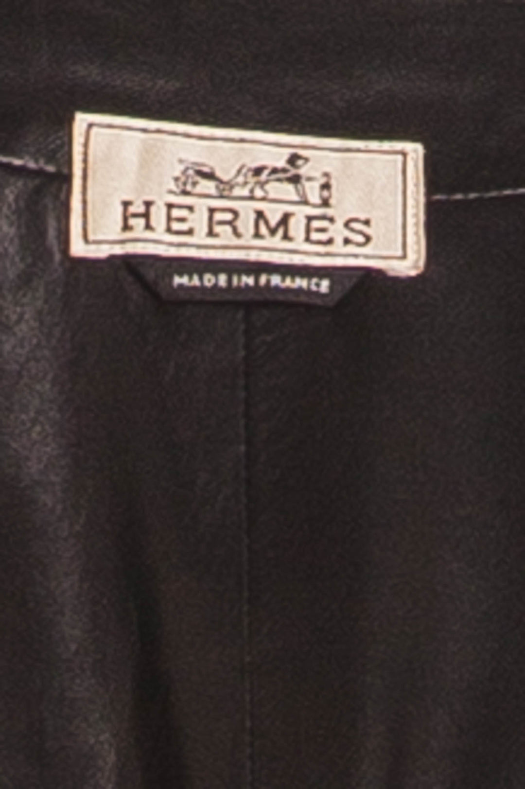 Hermes - Mens Black Lambskin Leather Zip Up Jacket - FR 54 Hermes - Mens Black Lambskin Leather Zip Up Jacket - FR 54