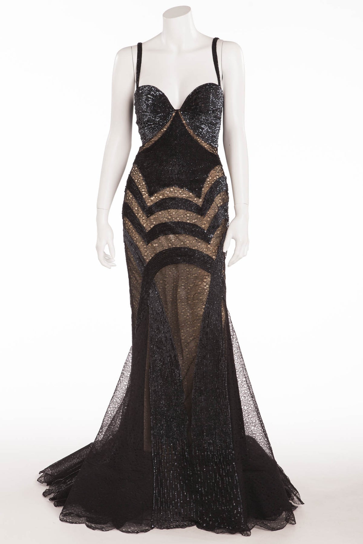 Roberto Cavalli - As Seen On Christina Aguilera - Black Beaded Dress E LUXHAVE Roberto Cavalli - As Seen On Christina Aguilera - Black Beaded Dress E LUXHAVE