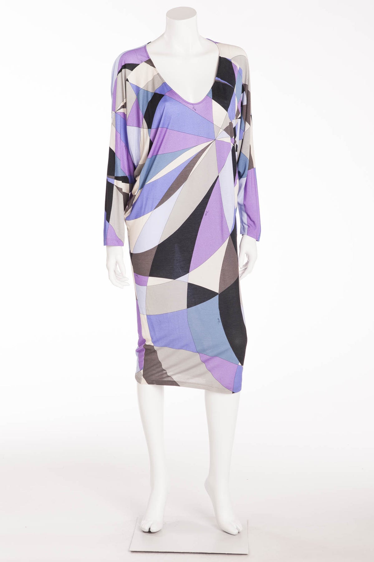 pucci long sleeve mini dress Pucci - Orchidee Print Mini Dress - For Woman - Size: 38 - Violet Purple & red - In Viscose