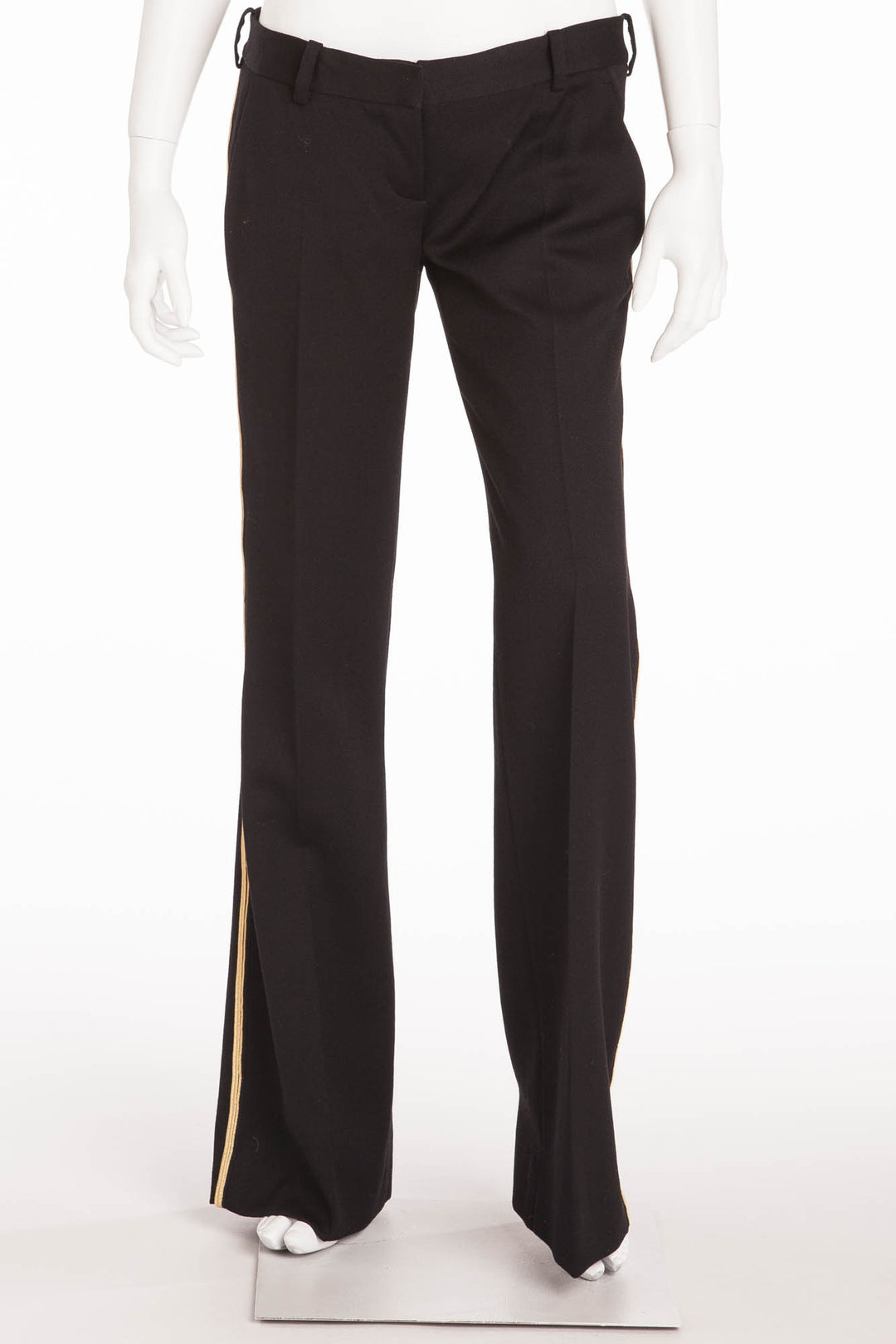 Balmain - Black Pants Gold Trim