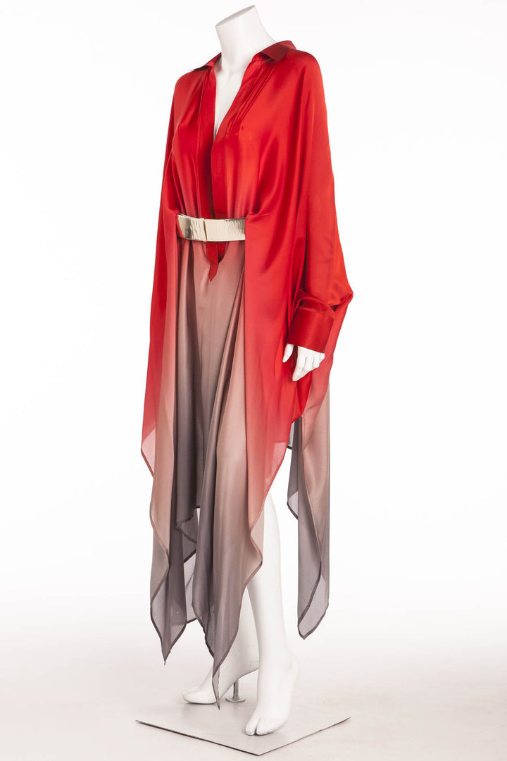 Original Alexander McQueen - 2PC New Red and Gray Ombre Long