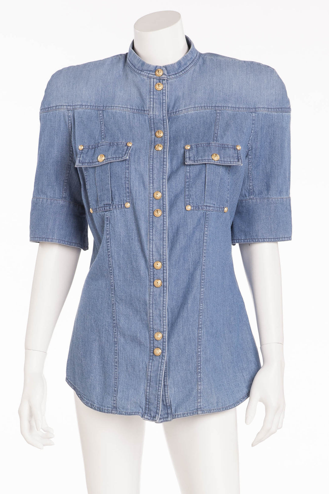 Balmain denim shirt best sale