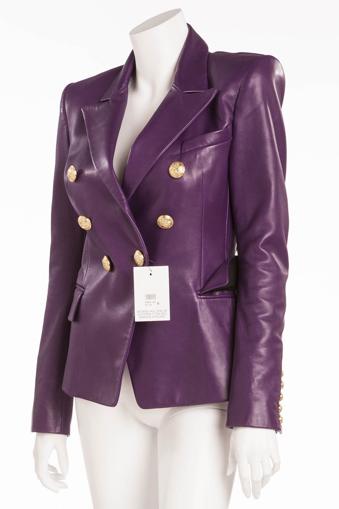 PIERRE BALMAIN レザージャケット パープル F B8848 Balmain purple blazer