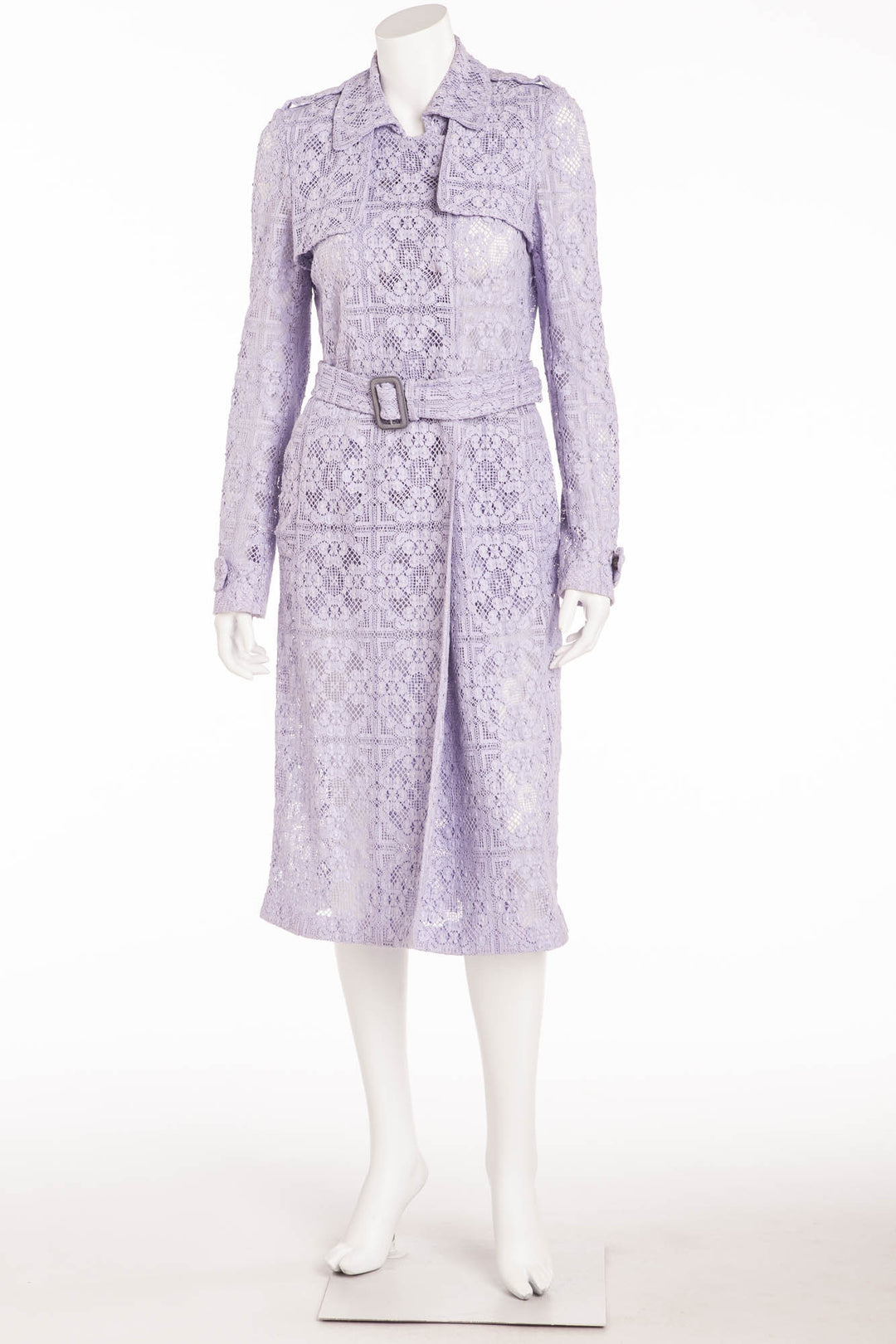 Burberry Prorsum - Editorial Light Purple English Lace Trench Coat wit LUXHAVE Burberry Prorsum - Editorial Light Purple English Lace Trench Coat wit LUXHAVE