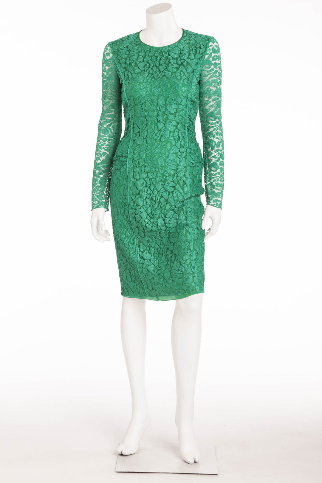 Nina Ricci - Green Long Sleeve Dentelle Lace Dress - FR 38  LUXHAVE