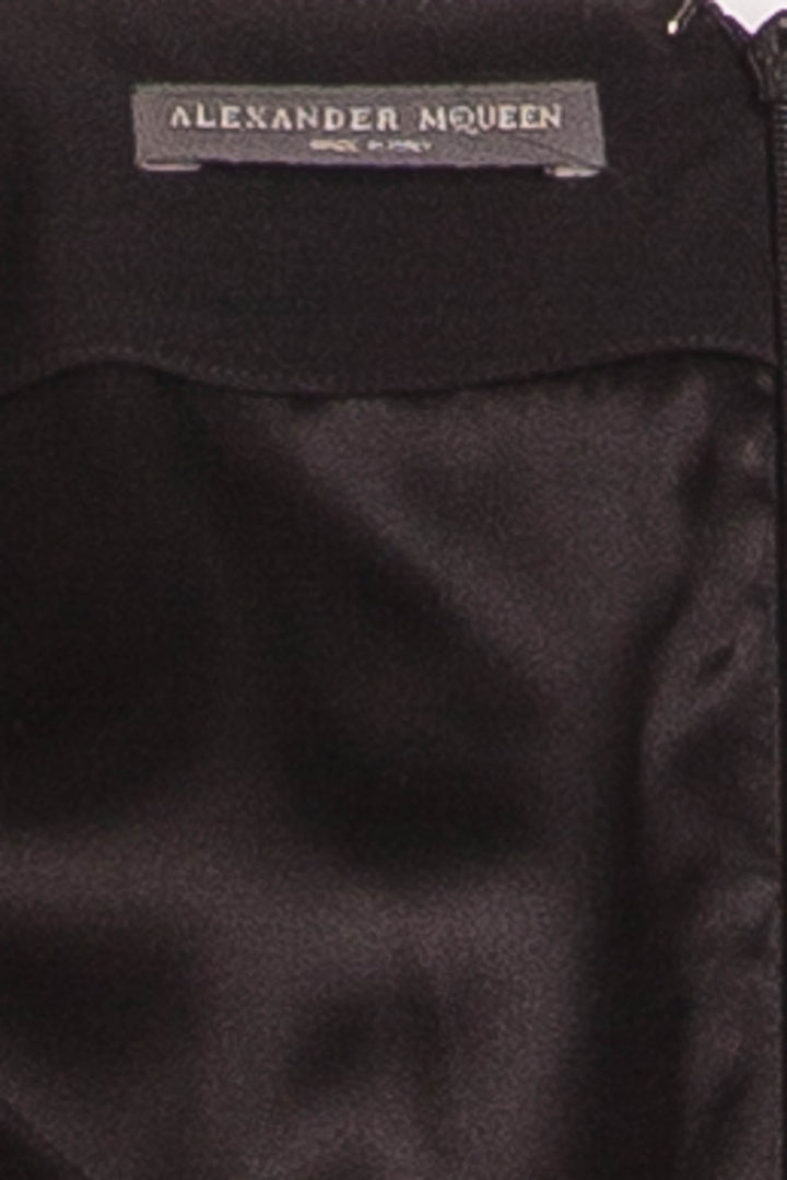Alexander McQueen - Long Sleeve Long Black Gown with High