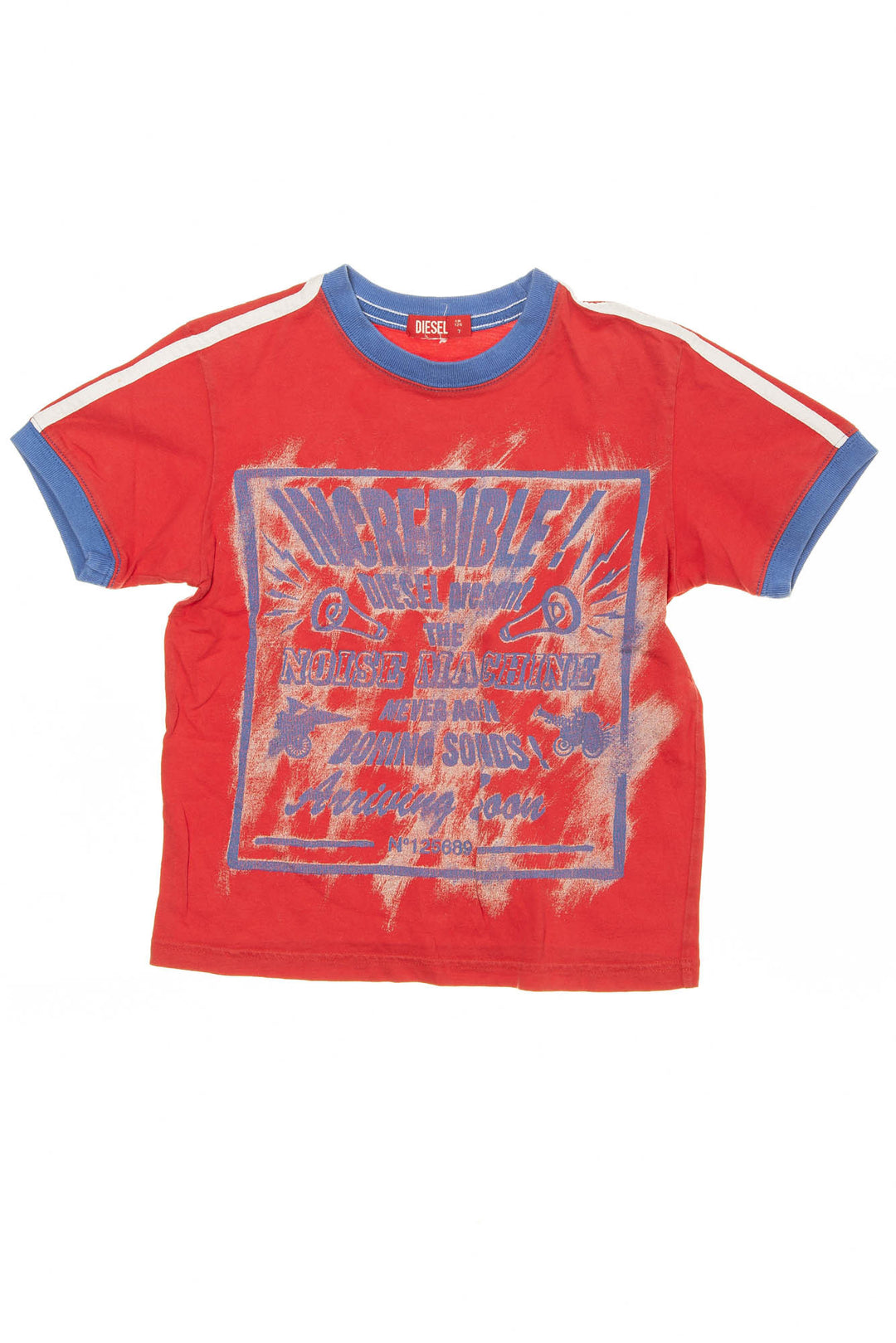 Diesel - Red Short Sleeve Shirt with Blue Trim - 7 – LUXHAVE