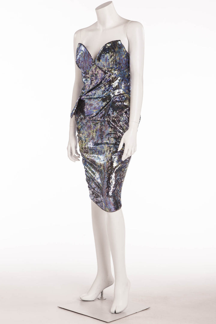 VIvienne Westwood - 2PC Purple, Blue, Silver Corset & Pencil