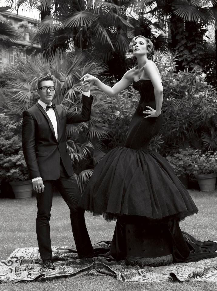 Dolce & Gabbana - Brand New Black Corset Lace Up Fishtail Gown