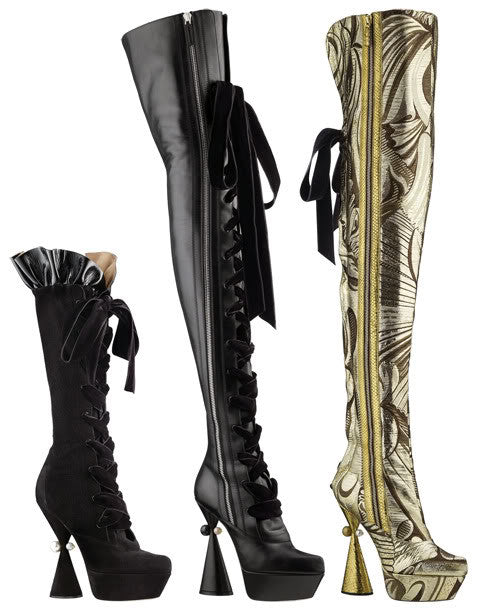 Louis Vuitton Black Goat Suede Cancan High Boots Size 8.5/39 - Yoogi's  Closet