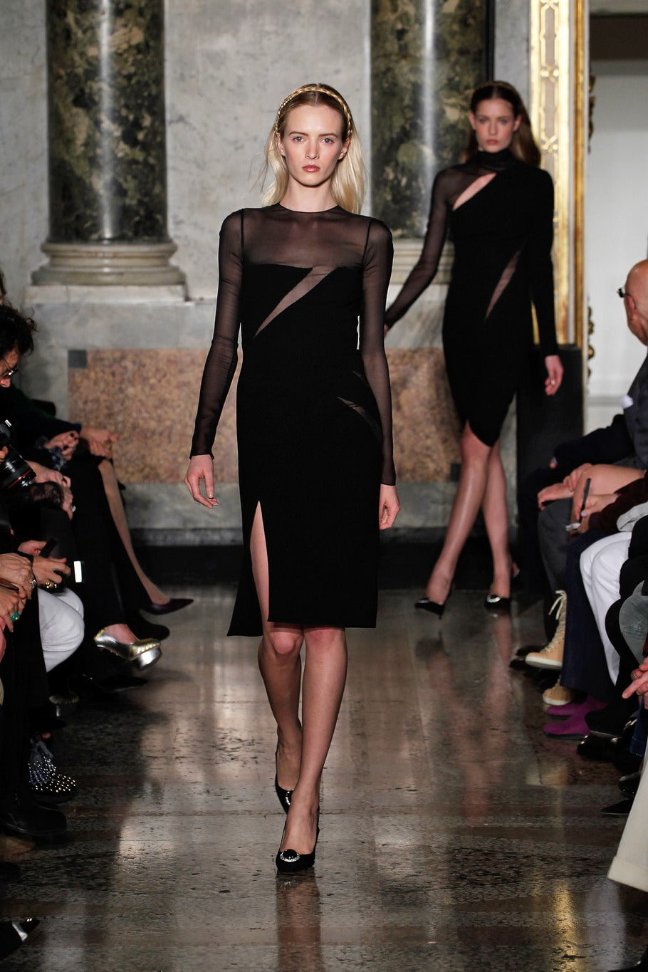 Emilio Pucci - Black Dress with See Through Sleeves - IT 42 LUXHAVE Emilio Pucci - Black Dress with See Through Sleeves - IT 42 LUXHAVE