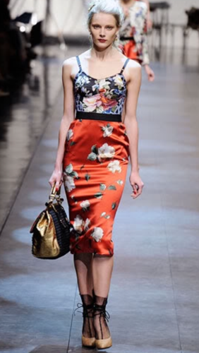 Dolce & Gabbana - Red Leopard Print Bodysuit with Side