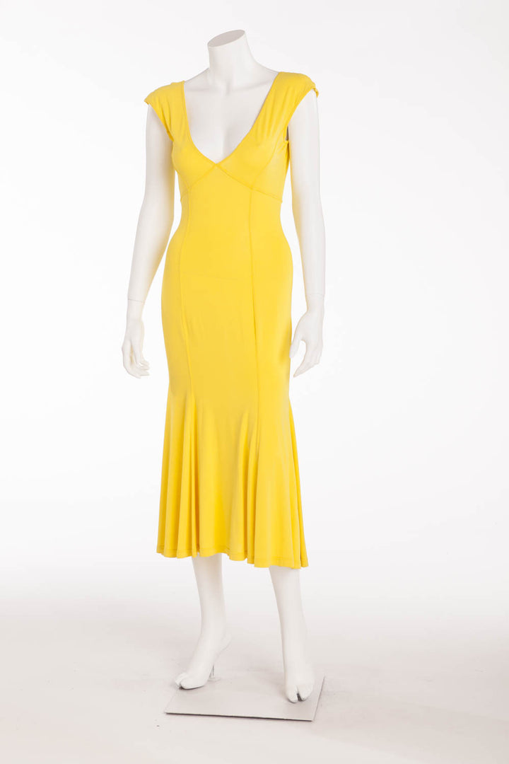 Valentino - Yellow Midi Dress - IT 40 LUXHAVE Valentino - Yellow Midi Dress - IT 40 LUXHAVE