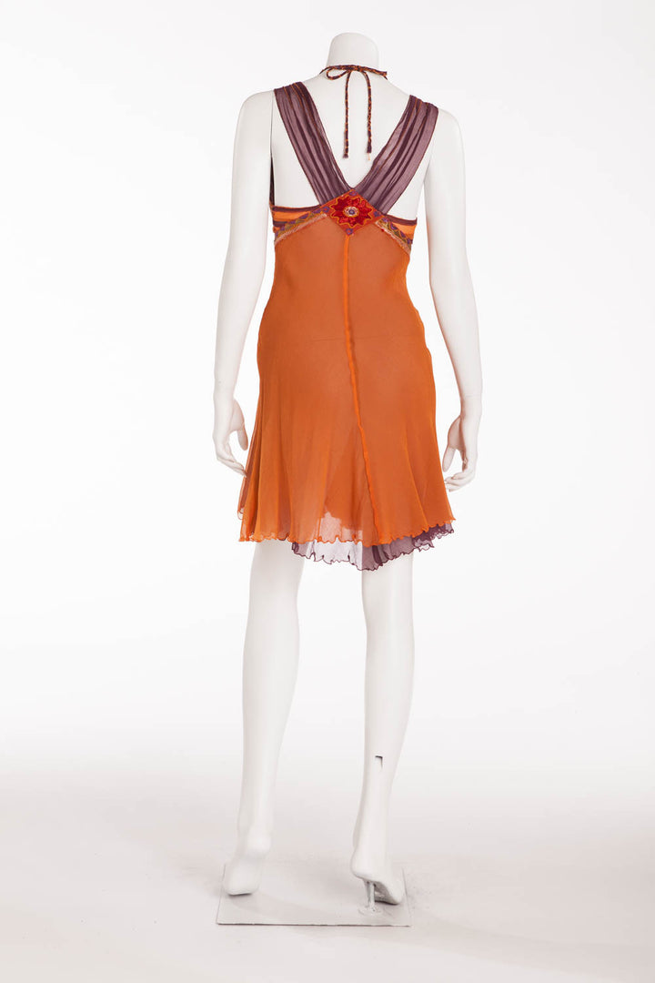 ワンピース A FERRETTI Woman Dress Orange 04560114 V0043 Women's The A&F Giselle Pleated One-Shoulder Cutout Maxi
