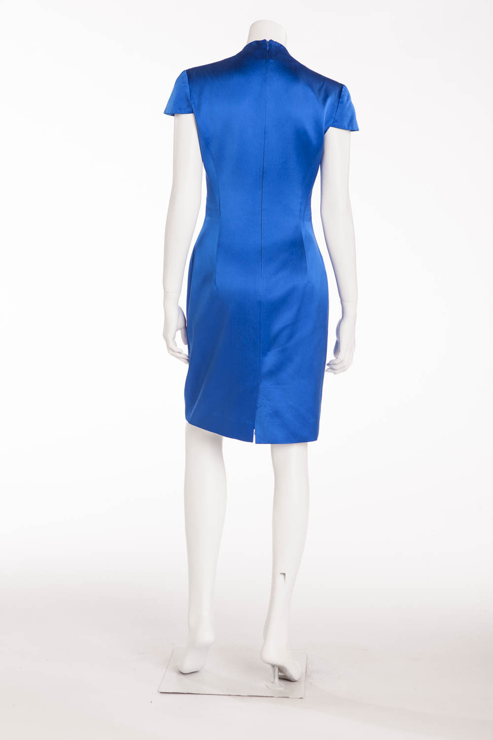 Original Alexander McQueen - Short Sleeve Silk Electric Blue Dress