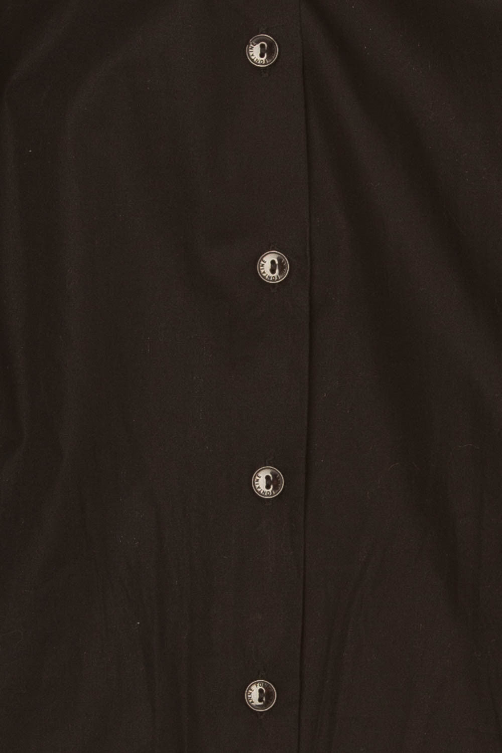 Chemisier Vintage Anne Fontaine En Coton Noir Surpiqué - Taille 2 (38/40) - Made In France - Occasion Très Bon état