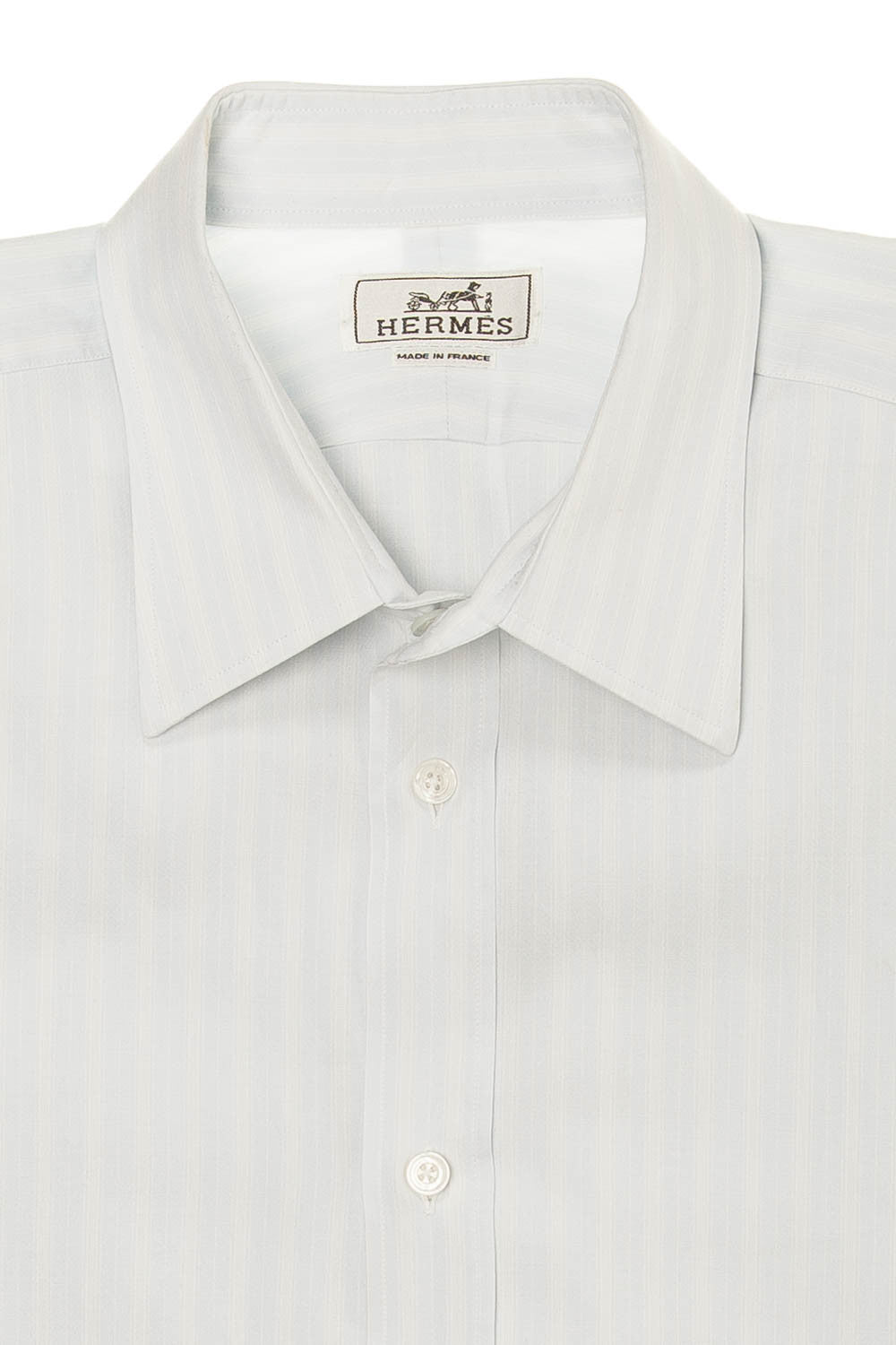 Hermes - Light Blue Dress Shirt with White Stripes