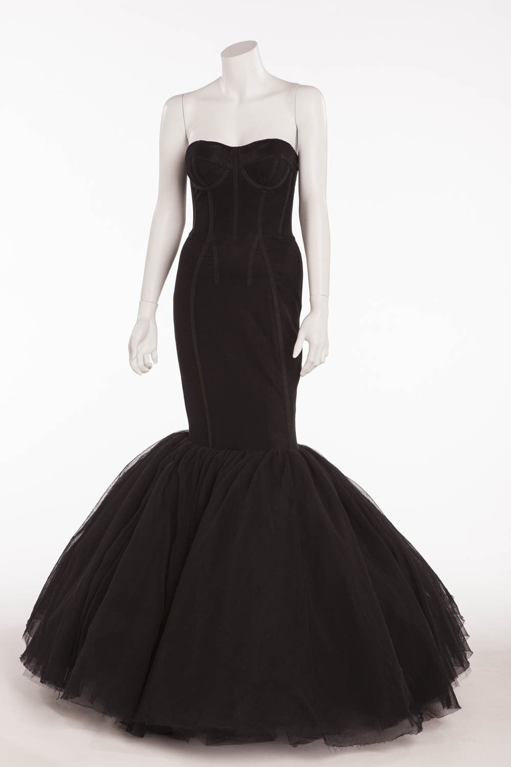Dolce & Gabbana - Brand New Black Corset Lace Up Fishtail Gown