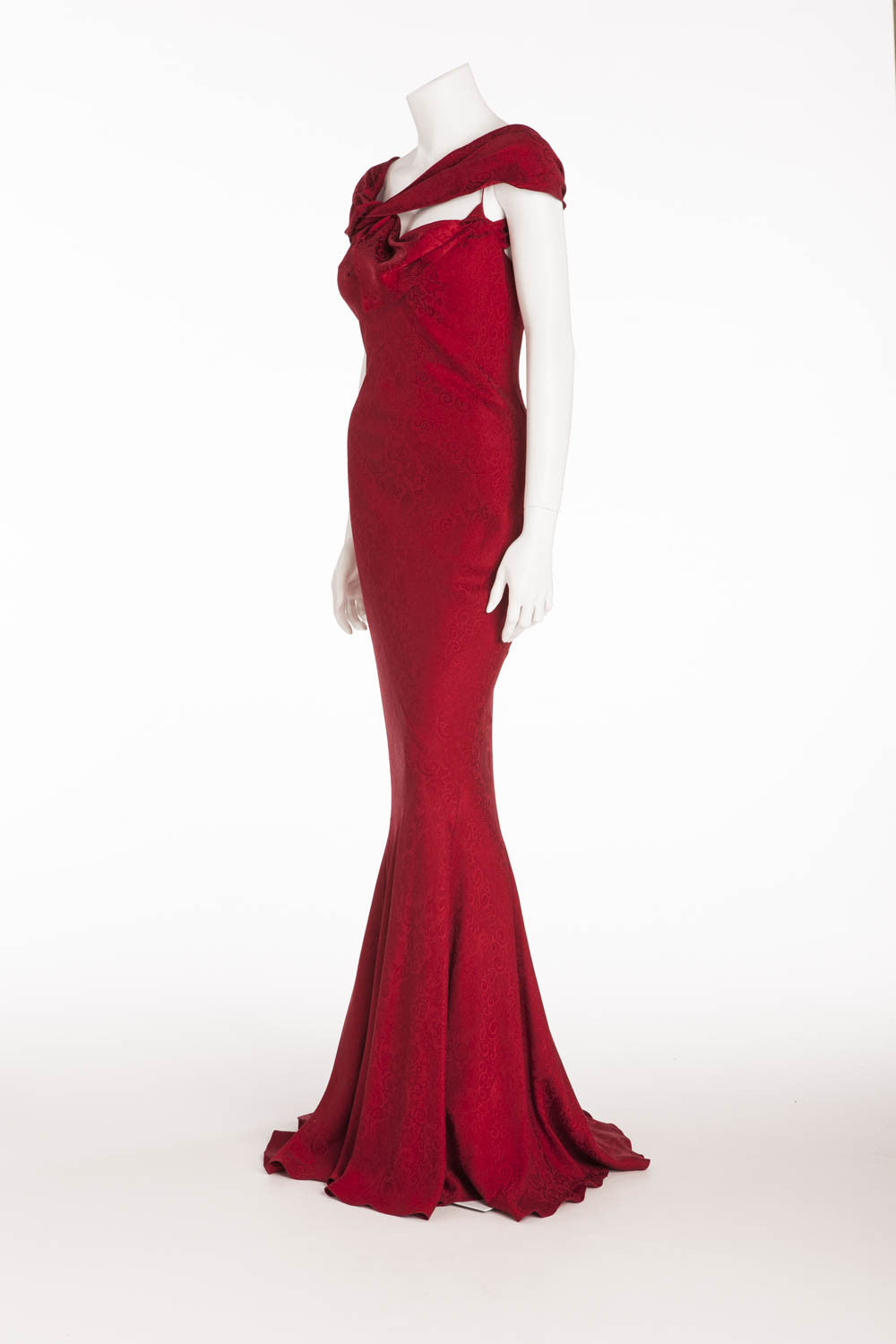 John Galliano - Burgundy Silk Dress - FR 38 LUXHAVE John Galliano - Burgundy Silk Dress - FR 38 LUXHAVE