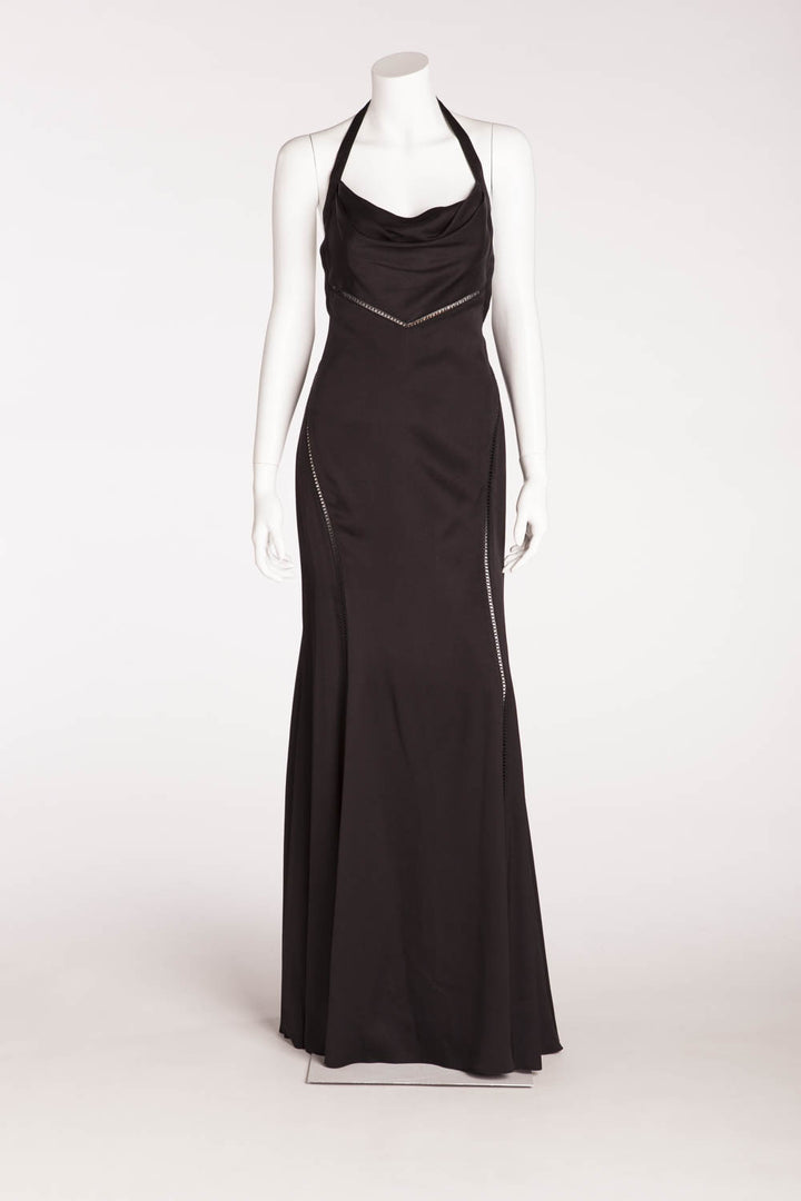Versace - Black Long Halter Dress - IT 40 LUXHAVE Versace - Black Long Halter Dress - IT 40 LUXHAVE