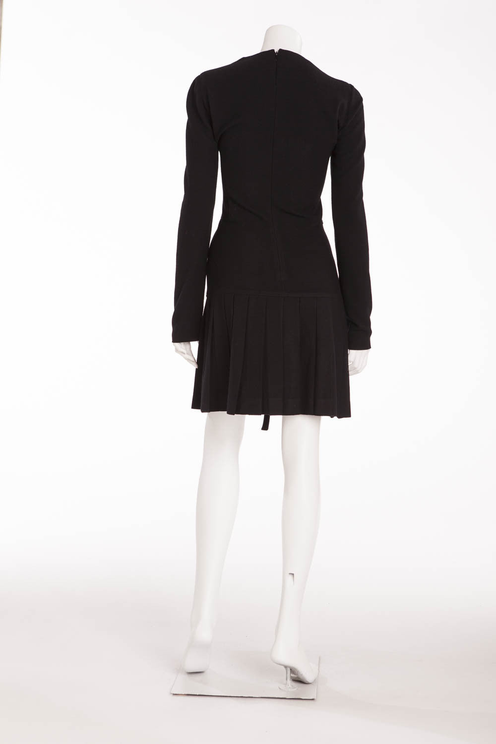 Givenchy - Black Wool Lace Up Dress