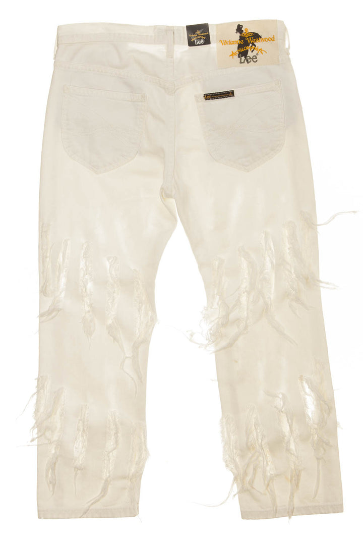 【関税込み】Vivienne Westwood オフホワイト Ranch ジーンズ Vivienne Westwood Off-White Ranch Jeans | ssense | REVERSIBLE
