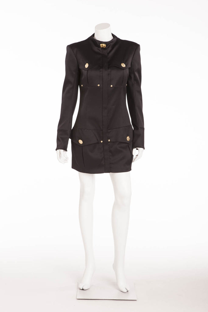 Balmain - Long Sleeve Black Jacket Gold Snap Buttons - FR 40 – LUXHAVE