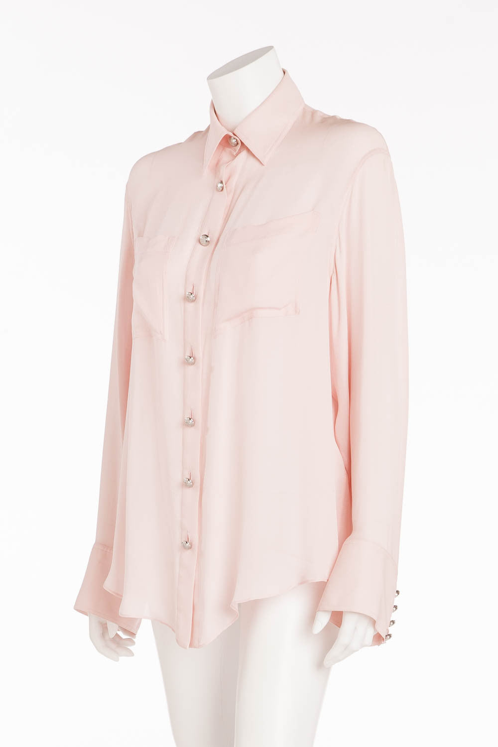 Balmain Long Sleeve Pink Button Up Shirt FR 38 – LUXHAVE