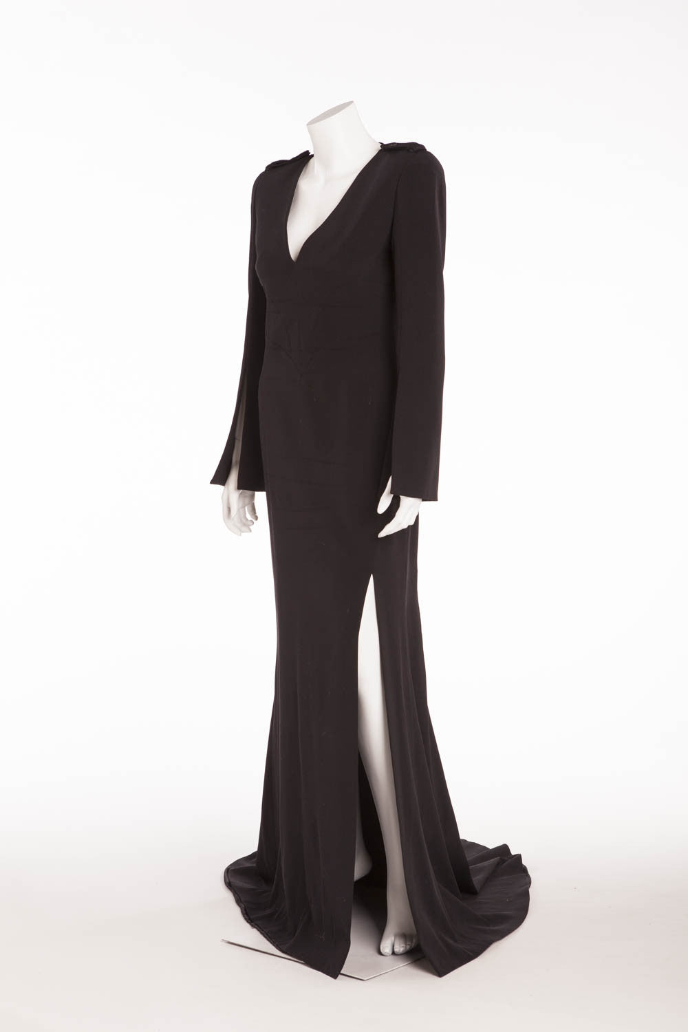 【送料&関税込】Alexander McQueen Wide Neck Long Dress Women's Embellished Neck Evening Dress in Black | Alexander