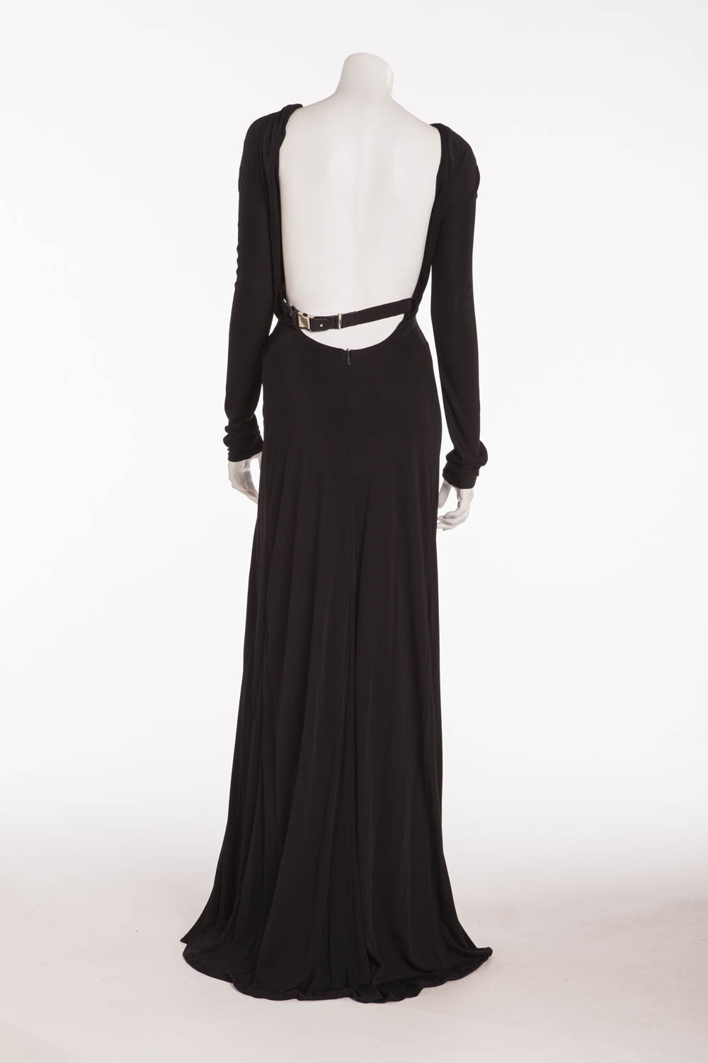 Gucci - Long Sleeve Black Backless Dress