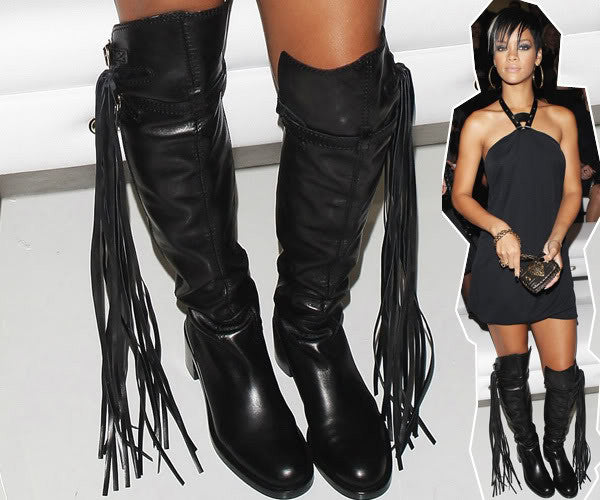 Dress Rihanna Tall Boots Gucci Black Knee High
